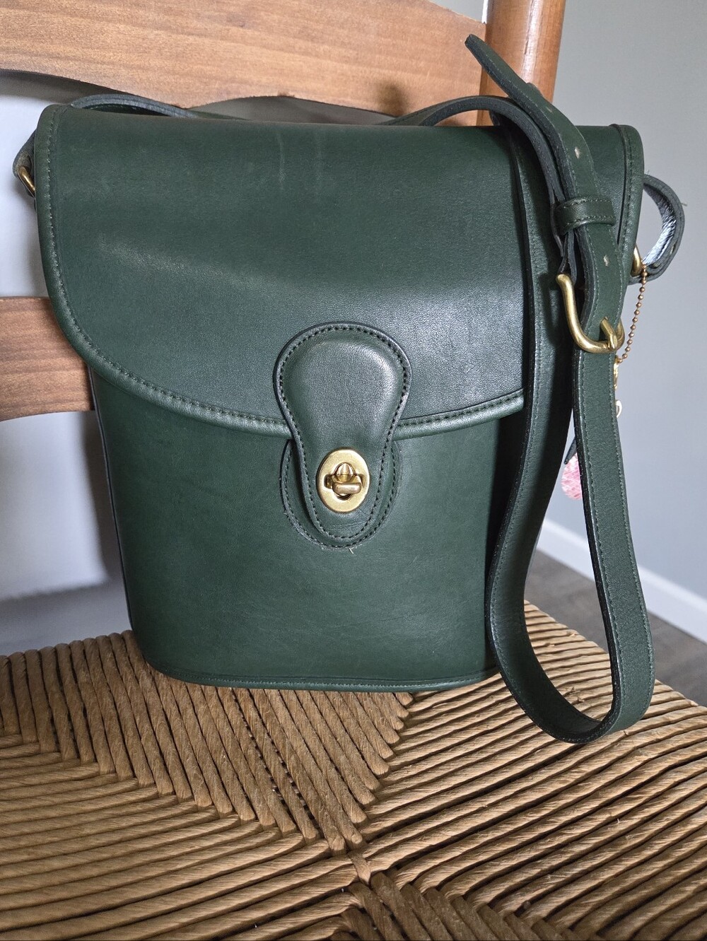 Vintage Coach Bradley Bag Bottle Green Rare Piece